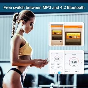 img 2 attached to 🏊 IPX8 Водонепроницаемый MP3 плеер на 8 ГБ: плавайте с Bluetooth FM, приложением и воспроизведением 6-8 часов - Желтый