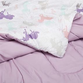 img 1 attached to Amazon Basics Twin Bed-in-a-Bag Bedding Set - Purple Unicorns, Super Soft Microfiber, Easy Care, Kid's Option