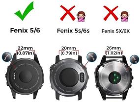 img 3 attached to Notocity Compatible Fenix 5 Band 22Mm Width Soft Silicone Watch Strap For Fenix 5/Fenix 5 Plus/Fenix 6/Fenix 6 Pro/Forerunner 935/Forerunner 945/Approach S60/Quatix 5(6PCS Pack)