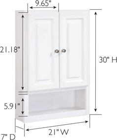 img 1 attached to Concord Bathroom Wall Cabinet with 2 Doors, 1 Shelf - White, 21 x 30 Dimensions