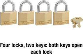 img 1 attached to 🔒 4 Pack of Master Lock 140Q Solid Brass Padlocks with Keyed Alike Feature, in Brass Finish