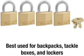 img 3 attached to 🔒 4 Pack of Master Lock 140Q Solid Brass Padlocks with Keyed Alike Feature, in Brass Finish