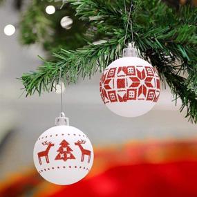 img 3 attached to 🎄 30 Shatterproof Christmas Ball Ornaments in Clear Red and White – Festive Wedding Hanging Decorations for Holiday Trees
