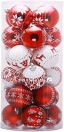 🎄 30 shatterproof christmas ball ornaments in clear red and white – festive wedding hanging decorations for holiday trees logo