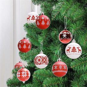 img 2 attached to 🎄 30 Shatterproof Christmas Ball Ornaments in Clear Red and White – Festive Wedding Hanging Decorations for Holiday Trees