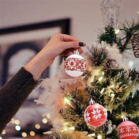 img 1 attached to 🎄 30 Shatterproof Christmas Ball Ornaments in Clear Red and White – Festive Wedding Hanging Decorations for Holiday Trees