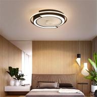 💡 21-inch black enclosed ceiling fan with light - modern led, remote control, adjustable light color & speed, low profile flush mount fandelier for bunk bed room логотип