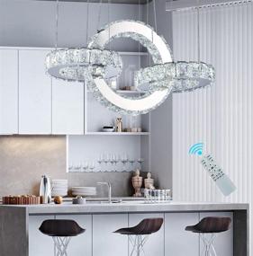 img 4 attached to 💡 Dimmable Chandelier Light with Remote Control - LED Pendant Lighting for Kitchen Island and Dining Room - Crystal Chandelier Illumination