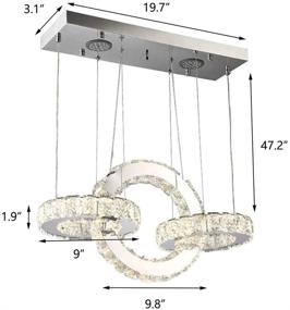 img 3 attached to 💡 Dimmable Chandelier Light with Remote Control - LED Pendant Lighting for Kitchen Island and Dining Room - Crystal Chandelier Illumination