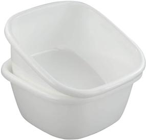 img 4 attached to 🛁 Wekiog Large Plastic Wash Basin: 18 Quart Dish Tub, Pack of 2 – Find Your Perfect Dishwashing Solution!