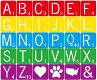 🎨 set of 30 4-inch tile stencil letters for home decor & diy projects - multiple template colors for kids gifts, customized family names painting, writing, tile wall decor art, photo prop logo