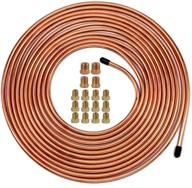 🔧 muhize 1/4" brake line tubing kit - 25 ft. copper coated tube roll with inverted flare fittings - high quality & flexible logo