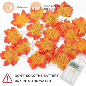 img 2 attached to 🍁 Enhance Your Thanksgiving Decor with OVV 4 Pack 40Ft/80 LED Light Maple Leaves Garland String Lights and Pumpkin Indoor Outdoor Decor - Autumn Harvest Party Festival Thanksgiving Decor (Yellow)