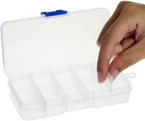 img 1 attached to 📦 Versatile 12 Pack Small Storage Boxes: Ideal Mini Tackle Box Containers for Beads, Buttons, Jewelry (10 Grid, 2.5 x 5 inch)