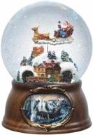 🎅 6.5-inch musical rotating santa claus with train christmas snow globe glitterdome for enhanced seo логотип