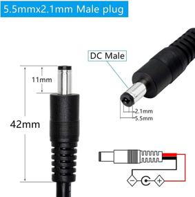 img 2 attached to ⚡️ DC Power Cable Pigtails, 3FT 16 AWG Female Plug to Open End Repair Cable, 5.5MM x 2.1MM Barrel Connector Pigtail for CCTV Security Camera, LED Strip Light, DVR - 2 Pcs(M)