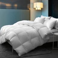 🛏️ dwr king size feathers down comforter - ultra-soft pima cotton quilted, fluffy all season warmth - 750 fill-power luxury hotel bedding - goose down comforter duvet insert with ties - white (106x90 inches) logo
