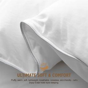 img 1 attached to 🛏️ DWR King Size Feathers Down Comforter - Ultra-Soft Pima Cotton Quilted, Fluffy All Season Warmth - 750 Fill-Power Luxury Hotel Bedding - Goose Down Comforter Duvet Insert with Ties - White (106x90 Inches)