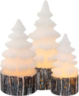 wondise flameless pine tree shape candles set of 3 with timer, battery operated real wax led flickering warm yellow light candles for home decor and christmas gifts логотип