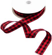 50 yard large buffalo check ribbon - versatile 1.0 inch plaid ribbon ideal for lumberjack party supplies, christmas & valentine's diy crafts logo