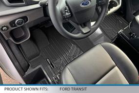 img 3 attached to SMARTLINER Custom Fit Front Row (1 Piece) Floor Mat Liners for 2020-2021 Ford Transit 150-250-350 with Vinyl Flooring (Excludes Transit Connect)