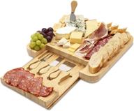 bamboo cheese board cutlery set логотип