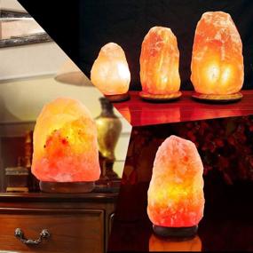 img 1 attached to 🔮 Betus Natural Crystal Himalaya Salt Lamp - Hand Carved on Wood Base with Dimmable Cord and Light Bulb - 8 to 9 Inches Height, 8 to 11 Pounds