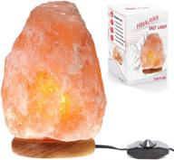 🔮 betus natural crystal himalaya salt lamp - hand carved on wood base with dimmable cord and light bulb - 8 to 9 inches height, 8 to 11 pounds логотип