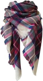 img 4 attached to Winter Blanket Scarfs Chunky Oversized Women's Accessories