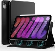 ztotopcases magnetic case for ipad mini 6 (6th gen) - lightweight, multi-viewing, magnetic stand, auto sleep/wake, black logo