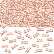 🎉 rose gold 2021 confetti for class of 2021 decorations - pack of 1000: enhance your graduation celebration with shimmering rose gold graduation confetti! logo