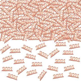 img 4 attached to 🎉 Rose Gold 2021 Confetti for Class of 2021 Decorations - Pack of 1000: Enhance Your Graduation Celebration with Shimmering Rose Gold Graduation Confetti!