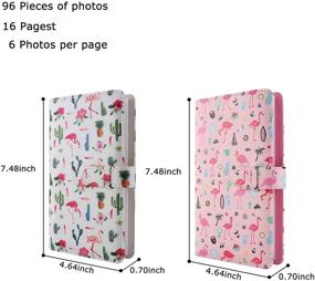 img 1 attached to 📷 WarmHut Flamingo Instax Album Set – 2 PCS 96 Pockets Wallet PU Leather Photo Albums for Fujifilm Instax Mini 7S 8 8+ 9 25 26 90 Instant Camera Film, Polaroid Camera 3-inch Film (White & Pink) – Enhanced SEO