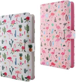 img 4 attached to 📷 WarmHut Flamingo Instax Album Set – 2 PCS 96 Pockets Wallet PU Leather Photo Albums for Fujifilm Instax Mini 7S 8 8+ 9 25 26 90 Instant Camera Film, Polaroid Camera 3-inch Film (White & Pink) – Enhanced SEO