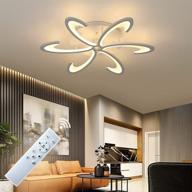 modern dimmable led ceiling light for living room, dining room, bedroom - ottosea 60w semi flush mount acrylic fixture with remote control - white logo