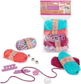 img 4 attached to 🧶 Craftabelle Finger Knitting Kit – Beginner Weaving Set with Yarn and Accessories – DIY Craft Kits for Kids 8+ – 11pc Creation Kit