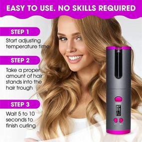 img 1 attached to Curling Iron Straightener Rechargeable Temperature