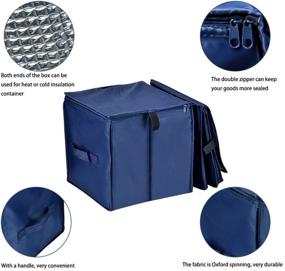 img 1 attached to 🚗 Cozyswan Collapsible Car Trunk Organizer: Foldable Multi-Compartment Storage Basket, Cooler & Warmer Set - Blue Fabric Auto Trunk Storage Container