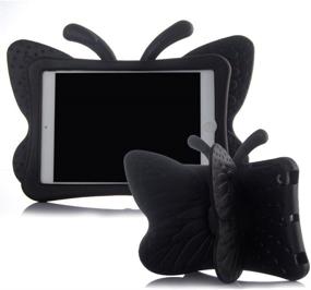 img 4 attached to 🦋 ER CHEN Kids Light Weight Cute Butterfly Design Shock Proof EVA Foam Series Case for Ipad Mini 1/2/3/4 - Black