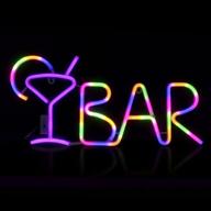 living room wall decor neon bar sign lights - 8 led lighting modes, adjustable brightness, battery/usb powered with remote control - ideal for birthday party, christmas, wedding, bedroom (purple color) логотип