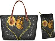yiekeluo sunflower butterfly neoprene shoulder women's handbags & wallets logo