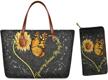 yiekeluo sunflower butterfly neoprene shoulder women's handbags & wallets logo