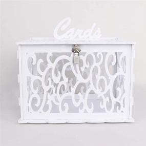 img 1 attached to OurWarm DIY White Wedding Card Box with Lock - Perfect for Weddings, Baby Showers, Birthdays & More!