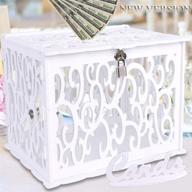 ourwarm diy white wedding card box with lock - perfect for weddings, baby showers, birthdays & more! логотип