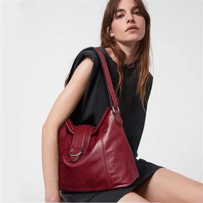 img 3 attached to 👜 Женская крупная сумка Hobo S-ZONE: стильные и вместительные сумки на плече из растительной кожи