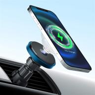 catalpa u quick aligned magnetic 15w wireless car mount charger - ⚡ optimized for iphone 12/12 pro/12 mini/12 pro max magnetic car mount charger (blue) logo