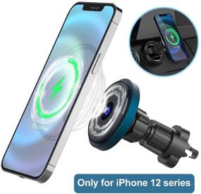 img 3 attached to Catalpa U Quick Aligned Magnetic 15W Wireless Car Mount Charger - ⚡ Optimized for iPhone 12/12 Pro/12 mini/12 Pro Max Magnetic Car Mount Charger (Blue)