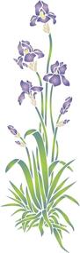 img 4 attached to Iris Wall Stencil, 6.5 x 20.5 inch - Single Flower Floral Plant Painting Template