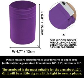 img 3 attached to 📱 Flexible Cellphone Armband with Wristband Sleeve and Pocket Pouch Case - Compatible with iPhone 6, 6S, 7, 8, X, XR, XS, 11, 12 Pro - Ideal for Yoga, Jogging, Walking, Riding, Skating, Gardening, Fishing - Armband Girth of 9.5 inches