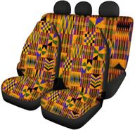 🌍 african style tribal aztec print car seat covers full set - toaddmos, front and split bench cover kit - ideal auto accessories decor, universally fit for cars, trucks, sedans, suvs logo